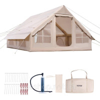 VEVOR 256670 Надувні намети для кемпінгу 4x3x2 м, 5-8 осіб, 300D Oxford Glamping Tent з підключенням до печі,