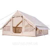 VEVOR 256670 Надувні намети для кемпінгу 4x3x2 м, 5-8 осіб, 300D Oxford Glamping Tent з підключенням до печі,