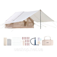 Vevor 776401 Надувні намети для кемпінгу 3x2x2 м, 3-5 осіб, 300D Oxford 4 Season Glamping Tent with Canopy,