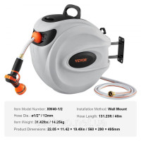 Vevor 317826 Котушка для шланга 12 мм х 40 м настінний ящик для шланга