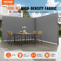 Vevor 317855 Боковий тент 200 x 600 см Бокова стінка тенту з поліефірної тканини 180 г/м² з поліуретановим покриттям Ручка тенту