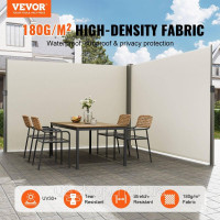 Vevor 317856 Боковий тент 200 x 600 см Бокова стінка тенту з поліефірної тканини 180 г/м² з поліуретановим покриттям Ручка тенту