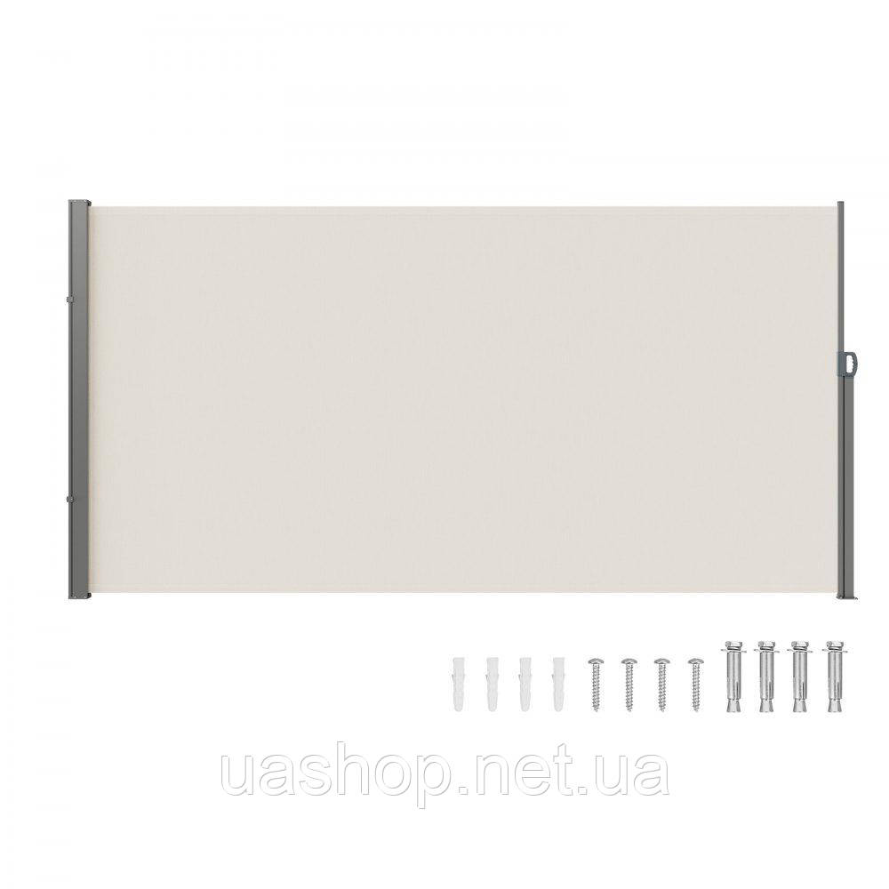 Vevor 317857 Бокова маркіза 180 x 350 см Бокова стінка маркізи з поліефірної тканини 180 г/м² з поліуретановим покриттям Ручка