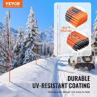Vevor 317867 100 упаковок 48-дюймових маркерів для під'їзних шляхів, помаранчеві кілки для снігоочисників, 0,31-дюймовий стрижень