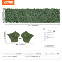 Vevor 317877 Огорожа для приватного життя 990x4010мм штучна зелена огорожа для приватного життя з плюща з сітчастою основою та Vevor 317877 Огорожа для приватного життя 990x4010мм штучна зелена огорожа для приватного життя з плюща з сітчастою основою та