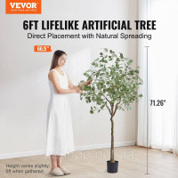 Vevor 317893 Евкаліпт штучний 80x80x181см Штучна рослина ПЕ Штучні рослини Підроблені пластикові рослини в горщику Штучна квітка