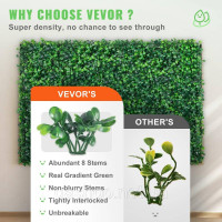 Vevor 317896 Штучна рослинна стіна 24 шт. Штучна зелена огорожа для приватності, Штучна панель самшиту PE, Штучні рослини для