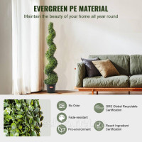 Vevor 317898 Упаковка з 2 шт. Штучна штучна рослина Tower Tower Topiary Spiral 152,4 см
