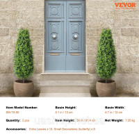 Vevor 317901 Набір із 2 шт. Штучний самшит Tower Topiary PE Декоративний самшит 91,4 см