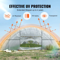 Vevor 318007 Теплична плівка, 12 х 50 футів, 6 мм, прозора поліетиленова плівка