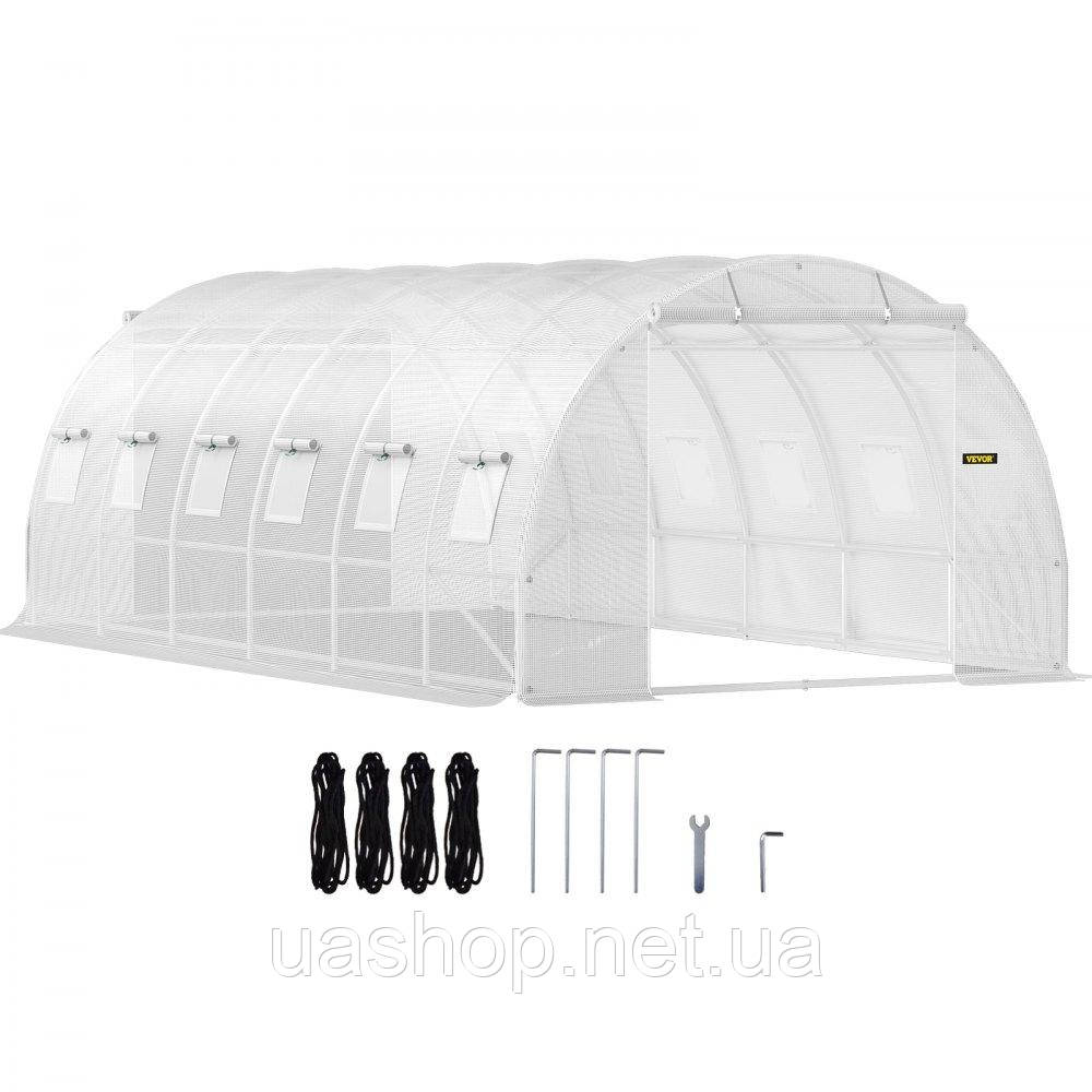 Vevor 318014 Теплиця Фольгована теплиця 6,1х3х2,1м арочний дах Теплиця Оцинкований сталевий каркас 140 г/см3 ПЕ Мобільна теплиця