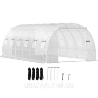 Vevor 318014 Теплиця Фольгована теплиця 6,1х3х2,1м арочний дах Теплиця Оцинкований сталевий каркас 140 г/см3 ПЕ Мобільна теплиця