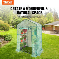 Vevor 318017 Теплиця плівкова 141x74.5x205см теплиця для томатів 15кг вантажопідйомність теплиця садовий будиночок холодний каркас