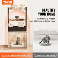 Vevor 318112 Тумба для котів Туалет для котів Будиночок для котів 2-ярусна полиця 599х500х1270мм 60кг Vevor 318112 Тумба для котів Туалет для котів Будиночок для котів 2-ярусна полиця 599х500х1270мм 60кг