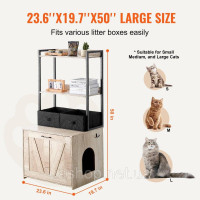 Vevor 318112 Тумба для котів Туалет для котів Будиночок для котів 2-ярусна полиця 599х500х1270мм 60кг Vevor 318112 Тумба для котів Туалет для котів Будиночок для котів 2-ярусна полиця 599х500х1270мм 60кг