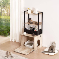 Vevor 318112 Тумба для котів Туалет для котів Будиночок для котів 2-ярусна полиця 599х500х1270мм 60кг Vevor 318112 Тумба для котів Туалет для котів Будиночок для котів 2-ярусна полиця 599х500х1270мм 60кг