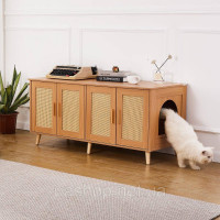 Vevor 318114 котячий туалет кошачий лоток тумба тумба котяча 1,19х0,5х0,55м колір дерева
