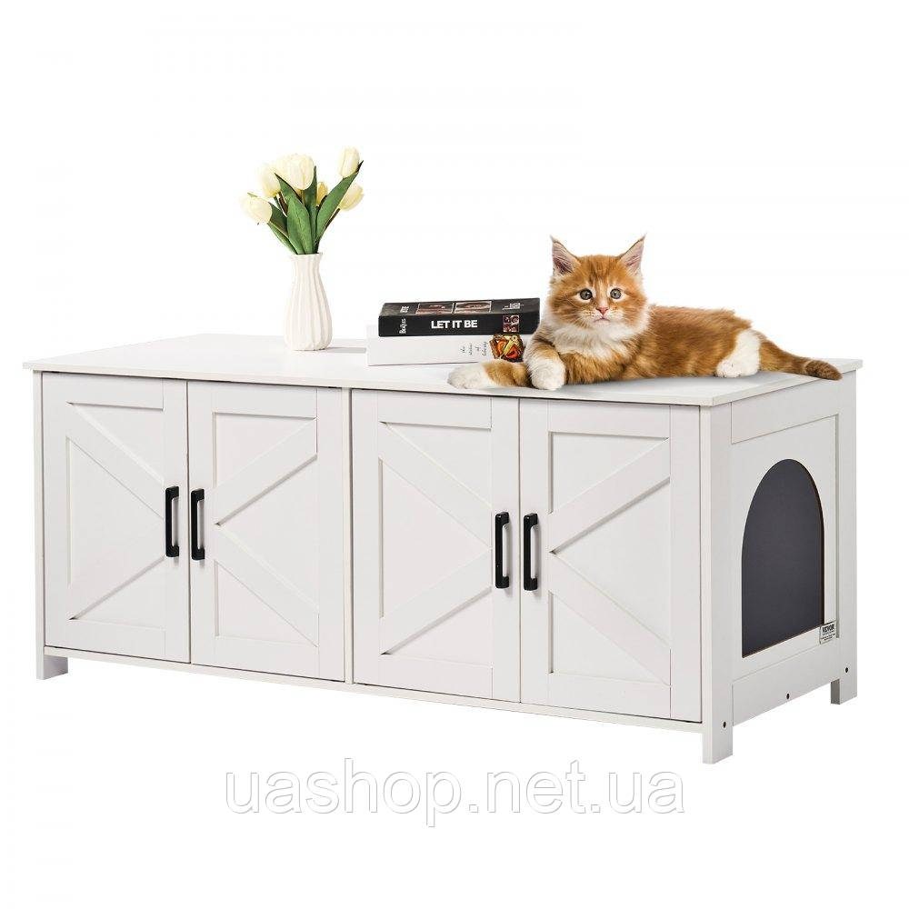 Vevor 318116 котячий туалет котячий лоток тумба тумба котяча 1,19х0,46х0,5м білий