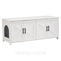 Vevor 318116 котячий туалет котячий лоток тумба тумба котяча 1,19х0,46х0,5м білий Vevor 318116 котячий туалет котячий лоток тумба тумба котяча 1,19х0,46х0,5м білий