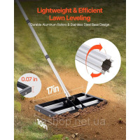 Vevor 318135 Lawn Racel з Roll Level Rake Levellrake Lawn Care 254x431mm