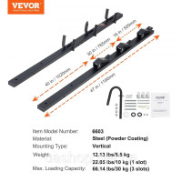 Vevor 318154 Тримач для різака для бур'янів з 3 місцями для відкритих ландшафтних причепів, що замикається Vevor 318154 Тримач для різака для бур'янів з 3 місцями для відкритих ландшафтних причепів, що замикається