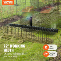 Vevor 318160 Attachments Ландшафтні граблі 183 см. Граблі-скарифікатори газону з 32 зубцями Vevor 318160 Attachments Ландшафтні граблі 183 см. Граблі-скарифікатори газону з 32 зубцями