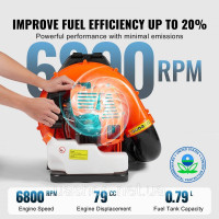 Vevor 318174 Рюкзак для повітродувки листя 79 CC 2-тактний бензиновий повітродувка для листя 930 CFM Об’єм повітря 184