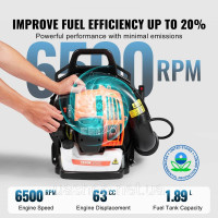 Vevor 318173 Рюкзак для повітродувки листя 62 CC 2-тактний бензиновий повітродувник для листя 1110 CFM Об’єм повітря Vevor 318173 Рюкзак для повітродувки листя 62 CC 2-тактний бензиновий повітродувник для листя 1110 CFM Об’єм повітря