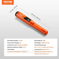 Vevor 318221 Металошукач Пінпоінтер IP68 Повний водонепроникний металошукач 3 режими Полювання на скарби з Vevor 318221 Металошукач Пінпоінтер IP68 Повний водонепроникний металошукач 3 режими Полювання на скарби з