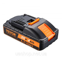 Vevor 318283 Замінна літієва батарея 20V 4000mAh для електроінструментів Макс. Акумулятор вихідного струму 40 А із захистом від