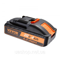 Vevor 318283 Замінна літієва батарея 20V 4000mAh для електроінструментів Макс. Акумулятор вихідного струму 40 А із захистом від