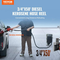 Vevor 318242 Котушка для паливного шланга, висувна котушка для дизельного шланга, 3/4 дюйма x 152,4 см, автоматичний заправний