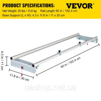 Vevor 318250 Каретка фрезера, ширина 152,4 см, направляючий пристрій для обробки деревини з функцією блокування, портативний і Vevor 318250 Каретка фрезера, ширина 152,4 см, направляючий пристрій для обробки деревини з функцією блокування, портативний і