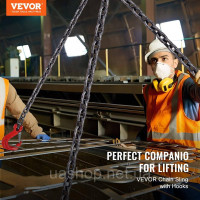 Vevor 314001 3мх8мм ланцюг ланцюг ланцюг ланцюг крановий ланцюг лісогосподарський 4-жильний 5000кг