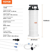 Vevor 310745 Масляний насос 6,5 л Ручний всмоктувач масла Ø200x550 мм Насос для заміни масла Автомобільний всмоктувач Ручний насос