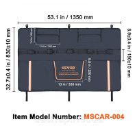 Vevor 310796 Накладка на задній борт пікапа 135 см, накладка на задній борт вантажівки 5 велосипедів, пази 110 x 110 мм Задній