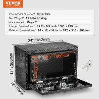 Vevor 310804 Підкузовний ящик для інструментів вантажівка ящик для інструментів ящик причіпний 612x310x360 мм Vevor 310804 Підкузовний ящик для інструментів вантажівка ящик для інструментів ящик причіпний 612x310x360 мм