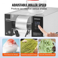 Vevor 311282 Комерційний льодогенератор Snowflake Ice Shaver 170 кг/24 год. Нержавіюча сталь