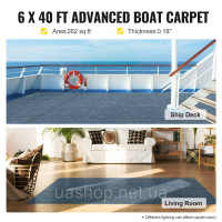 Vevor 311499 Килим, килими для патіо, 1,8 x 12 м, сірий, для внутрішнього та зовнішнього використання, поліефірне волокно Vevor 311499 Килим, килими для патіо, 1,8 x 12 м, сірий, для внутрішнього та зовнішнього використання, поліефірне волокно