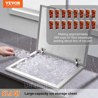 Vevor 312028 Льодоохолоджувач Drop-in Ice Chest, контейнер для льоду, нержавіюча сталь, 82,6 л, 710x406x437 мм Vevor 312028 Льодоохолоджувач Drop-in Ice Chest, контейнер для льоду, нержавіюча сталь, 82,6 л, 710x406x437 мм