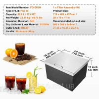 Vevor 312028 Льодоохолоджувач Drop-in Ice Chest, контейнер для льоду, нержавіюча сталь, 82,6 л, 710x406x437 мм Vevor 312028 Льодоохолоджувач Drop-in Ice Chest, контейнер для льоду, нержавіюча сталь, 82,6 л, 710x406x437 мм