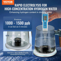Vevor 312082 Воднева чашка, 400 мл генератор водню, портативна машина для іонізації водню з технологією SPE & Бездротова зарядна