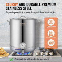 Vevor 312130 Система пивоваріння Brewing Kettle, домашня система пивоваріння, 60,57 л, термометр, бродильний горщик