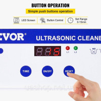 Vevor 313432 Ультразвуковий очищувач 0,8 л, ультразвуковий очищувач 40 кГц, очищувач ювелірних виробів ультразвуковий 35 Вт,