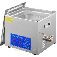 Vevor 313436 15L 60A Ультразвуковий очищувач з нагрівачем 360W з нержавіючої сталі Ультразвукова ванна Ультразвуковий очищувач для