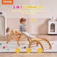 Vevor 314698 Pikler Трикутник Набір 5 в 1 Монтессорі Іграшка для лазіння Toddlers Wood