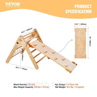 Vevor 314696 Pikler Трикутник 4 в 1 Монтессорі Іграшка для лазіння малюків 1-3 років Vevor 314696 Pikler Трикутник 4 в 1 Монтессорі Іграшка для лазіння малюків 1-3 років