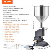 Vevor 314165 5-50мл розливна машина Ручна машина для розливу рідини з харчової нержавіючої сталі 304 силікону PTFE сумісна з
