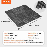Vevor 315994 Килимова плитка, 610 x 610 мм, килим з прикріпленою підкладкою, м'яка килимова плитка з м'якою підкладкою, просте Vevor 315994 Килимова плитка, 610 x 610 мм, килим з прикріпленою підкладкою, м'яка килимова плитка з м'якою підкладкою, просте