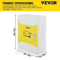 Vevor 316242 Коробка зарядної станції Tesla, 70 x 50 x 25 см, зовнішня коробка для кабелів, зарядна коробка, органайзер для Vevor 316242 Коробка зарядної станції Tesla, 70 x 50 x 25 см, зовнішня коробка для кабелів, зарядна коробка, органайзер для